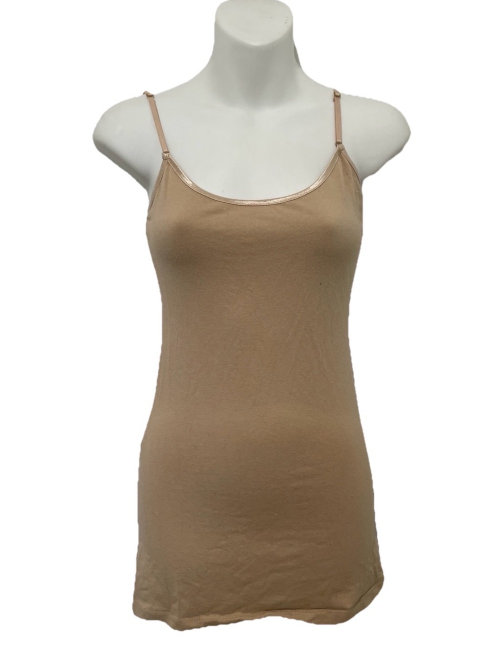 Classic Longline TAN Stretch TANK TOP Size Small